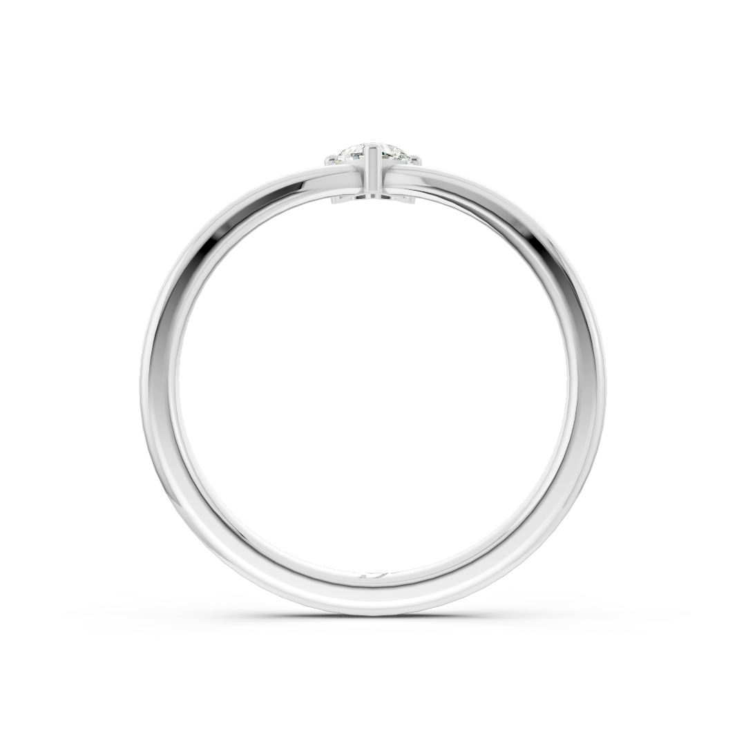V Shape Heart Curved Stacking Band