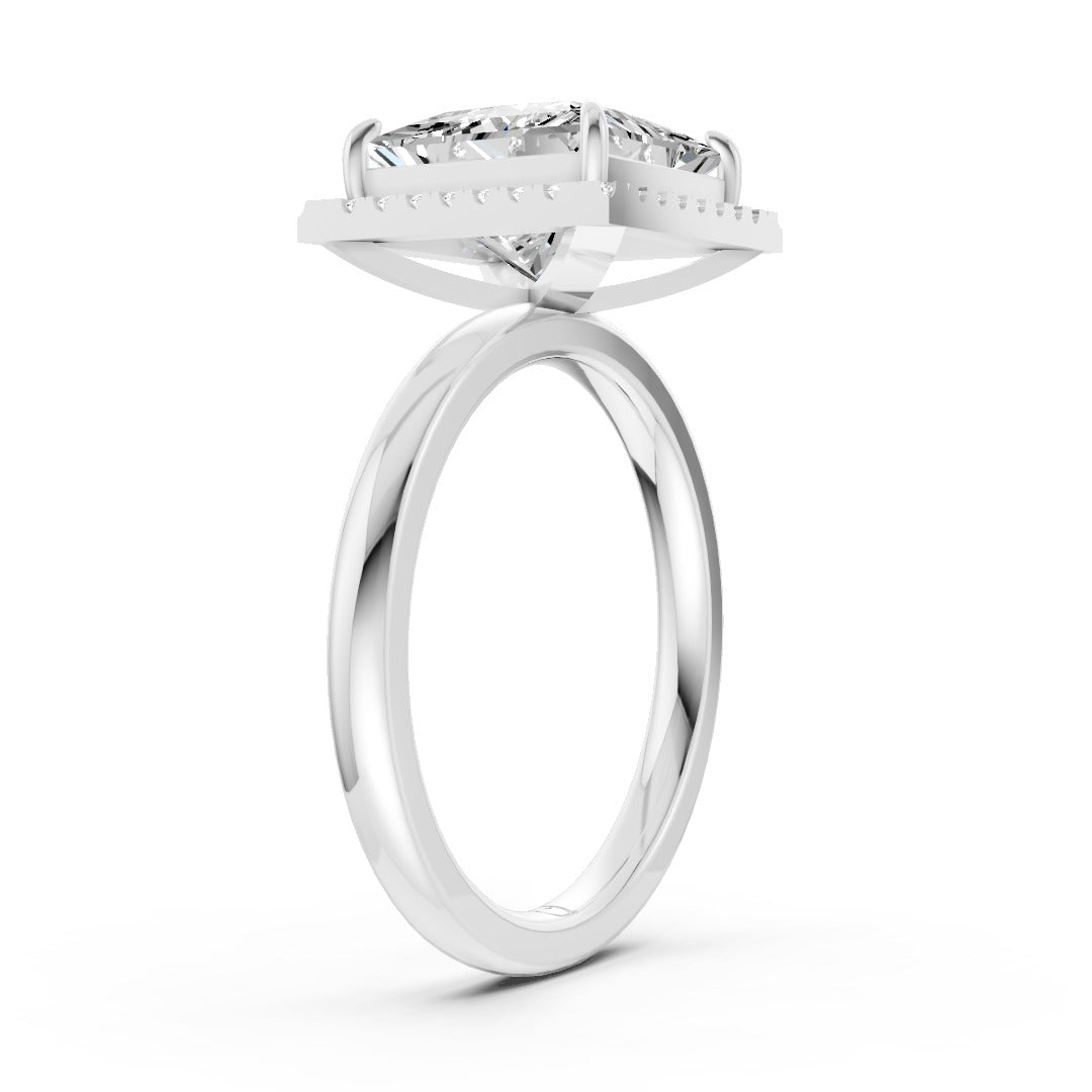 Princess Cut Lab Created Diamond Halo Anniversary Ring