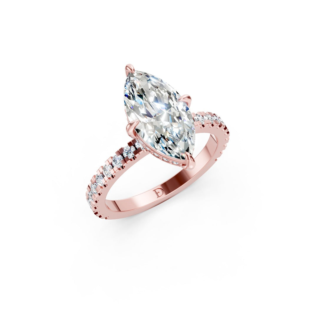 Marquise Diamond With Under-Halo Settings Ring