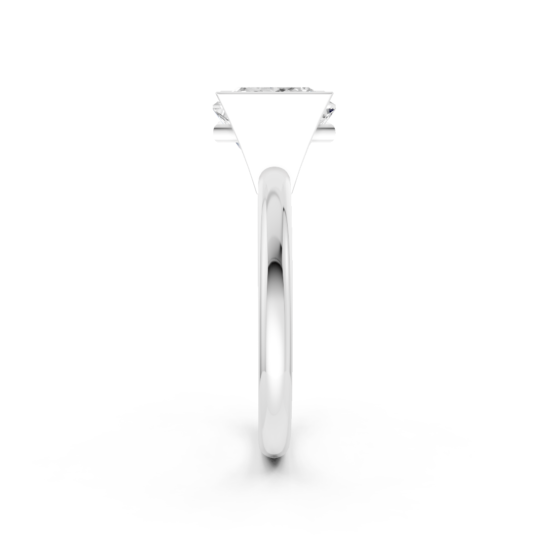 Princess Cut Half Bezel Set Ring