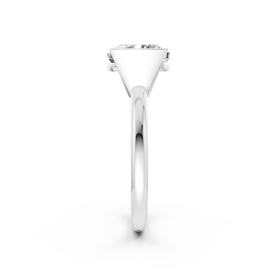Cushion Cut Half Bezel Set Ring
