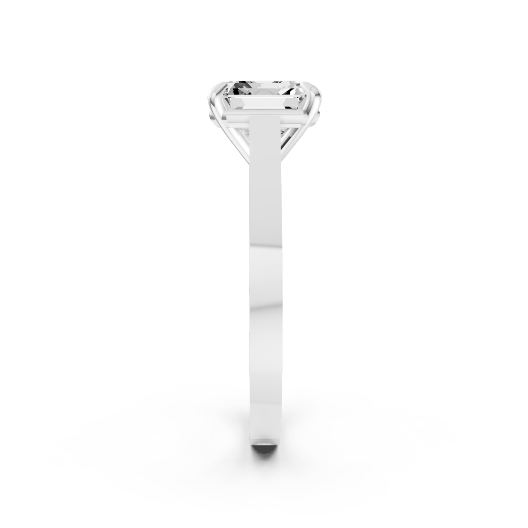 Asscher Diamond 4-Prong Ring
