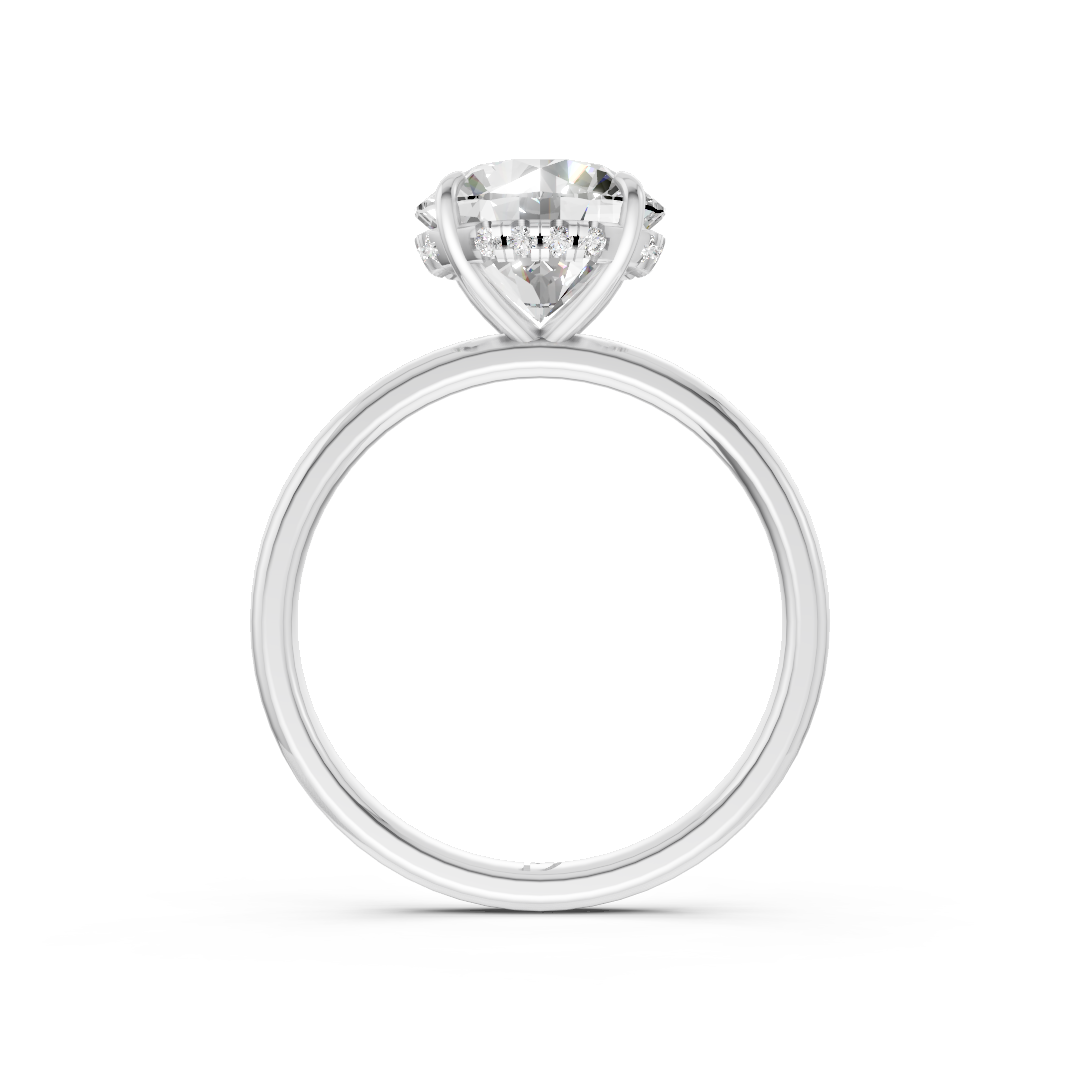Round Diamond Hidden Halo Ring