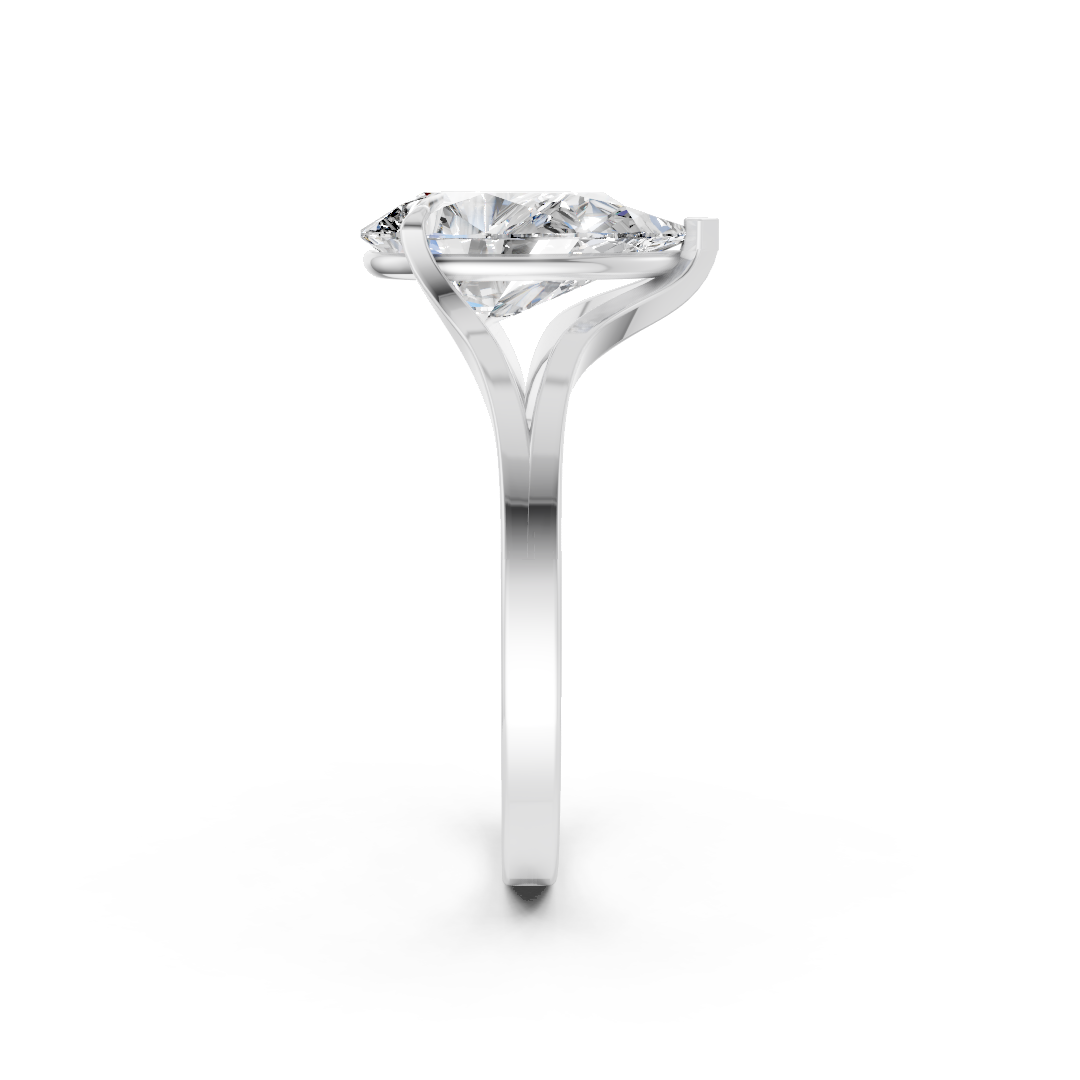 Pear Cut Minimalist Split Shank Ring