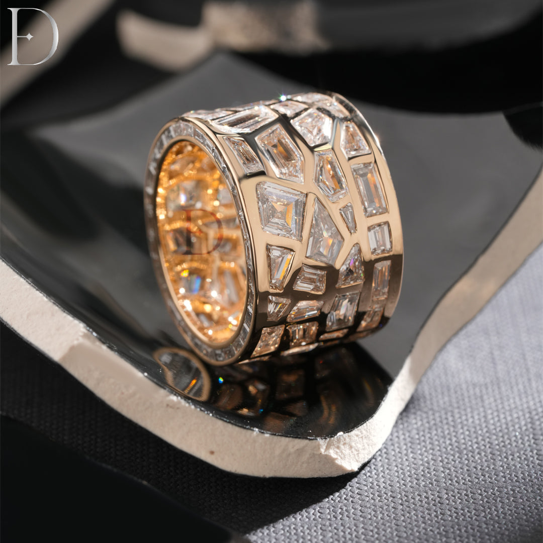 Broken Mirror Ring With Yellow Setting