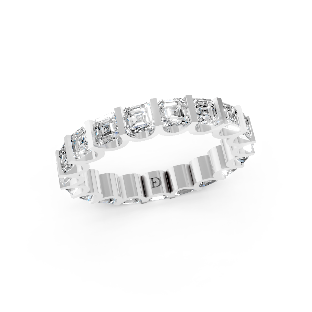 Bar Setting Asscher Cut Diamond Eternity Band