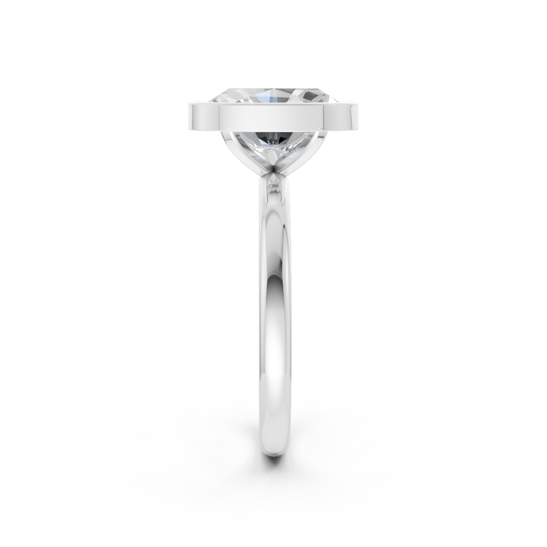 Oval Solitaire Bezel Ring