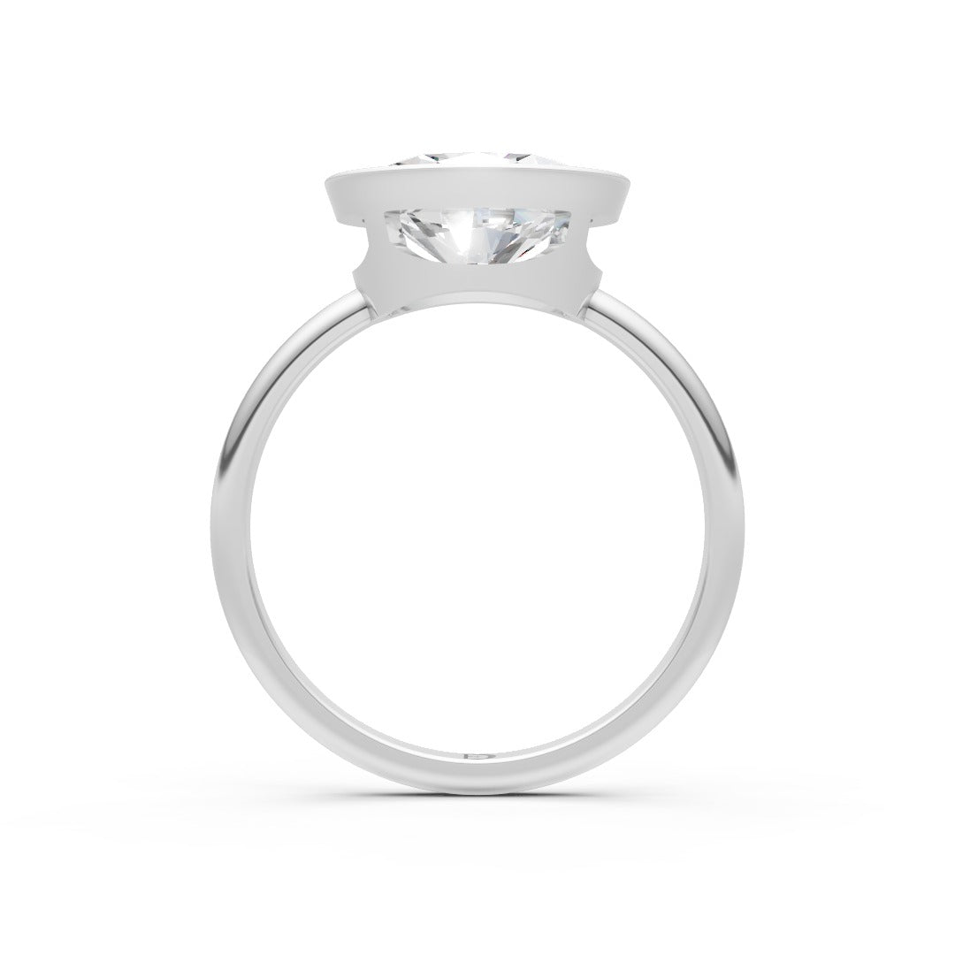 Oval Lab Grown Diamond Bezel Set Solitaire Ring