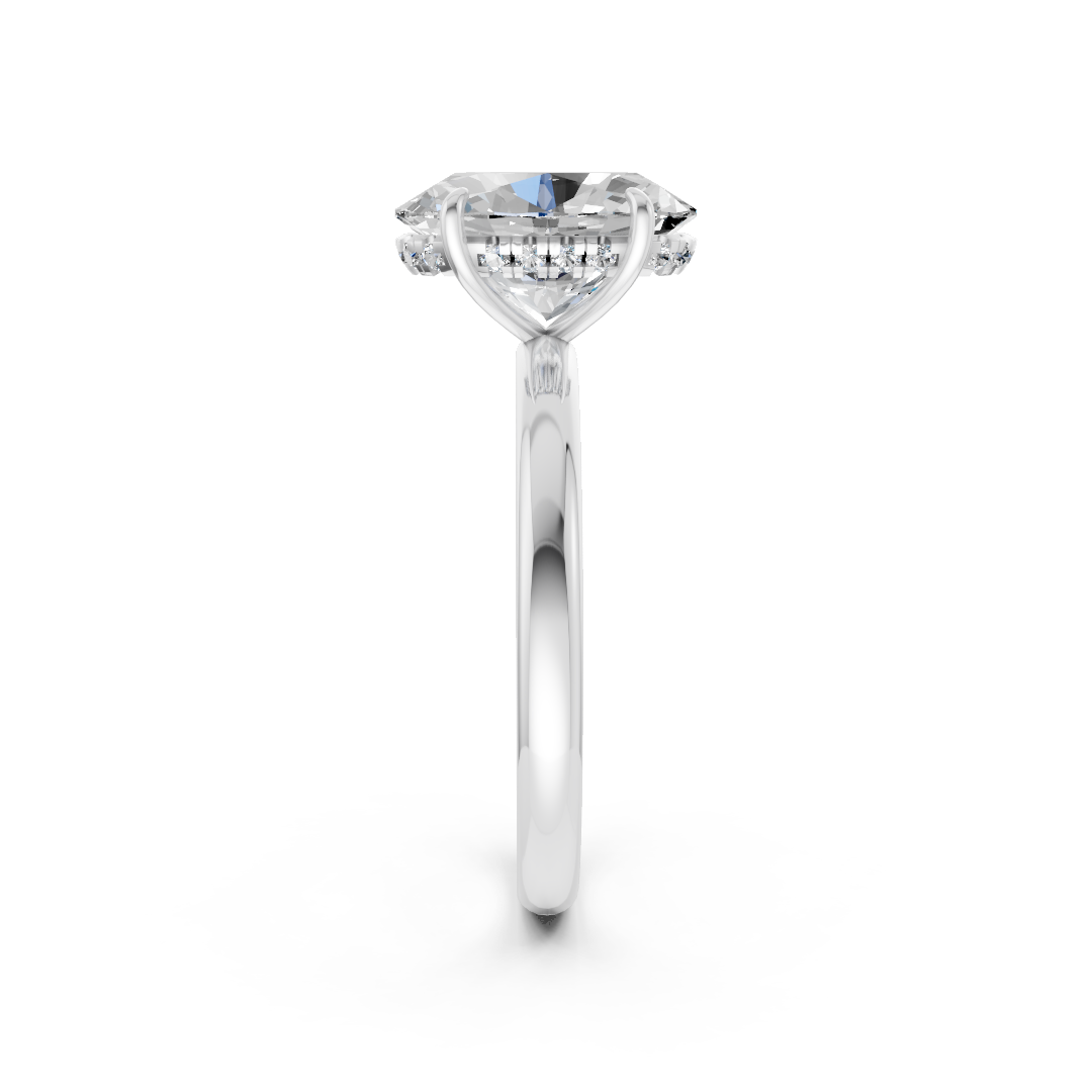 Oval Diamond Hidden Halo Ring