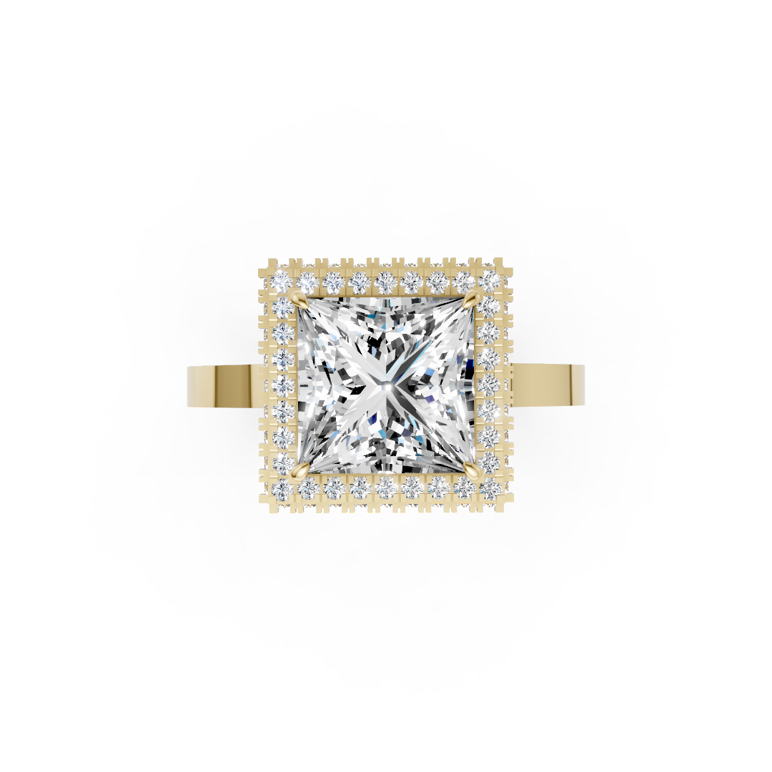 Princess Diamond Double Halo Ring