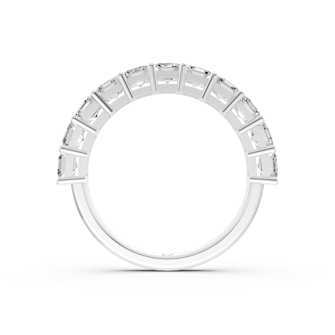 Asscher Diamond Half Eternity Band