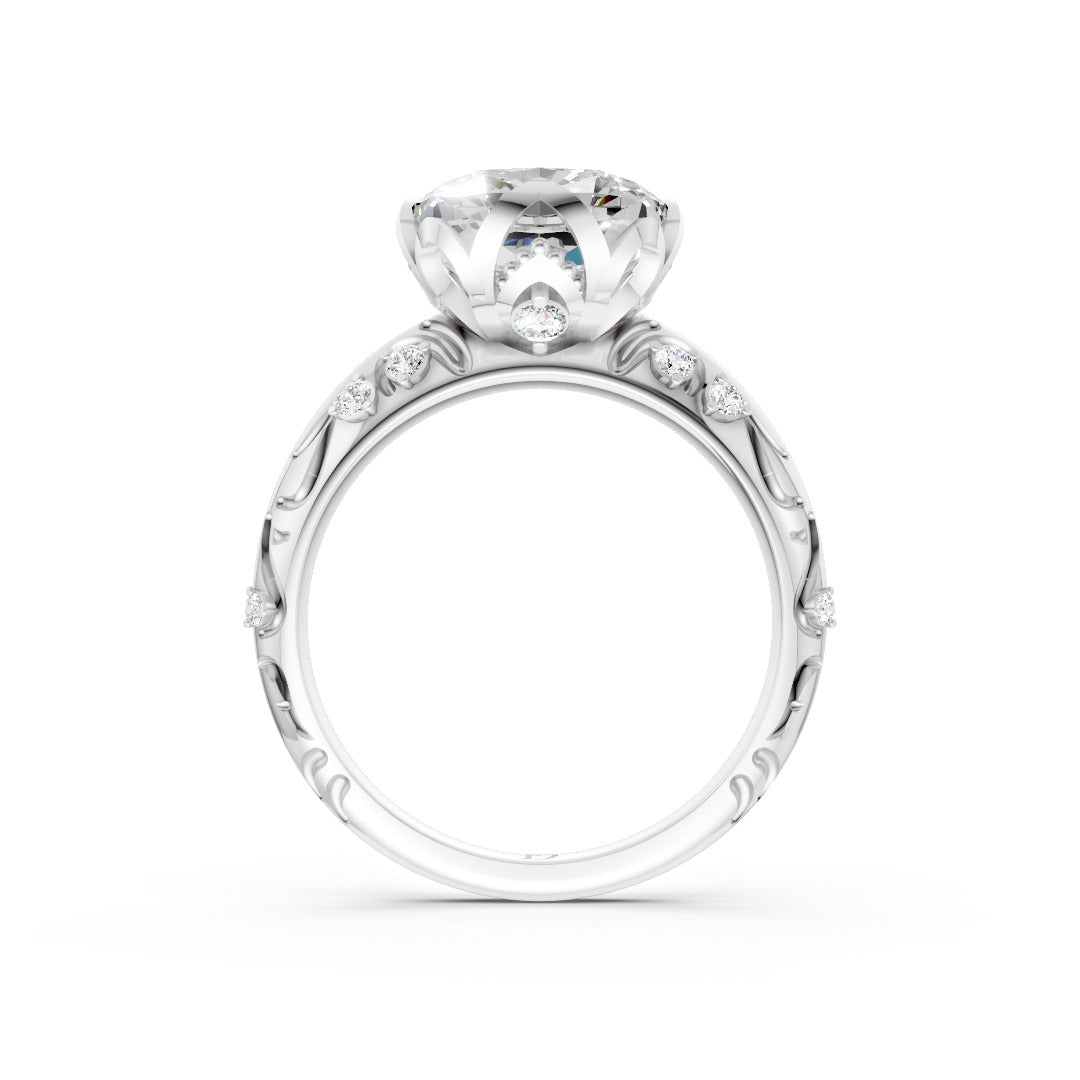 Cushion Cut Diamond Filigree Engagement Ring