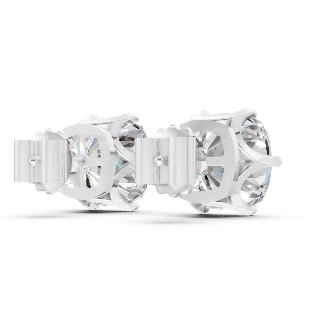Cushion Cut Lab Diamond Six Prong Crown Stud Earrings