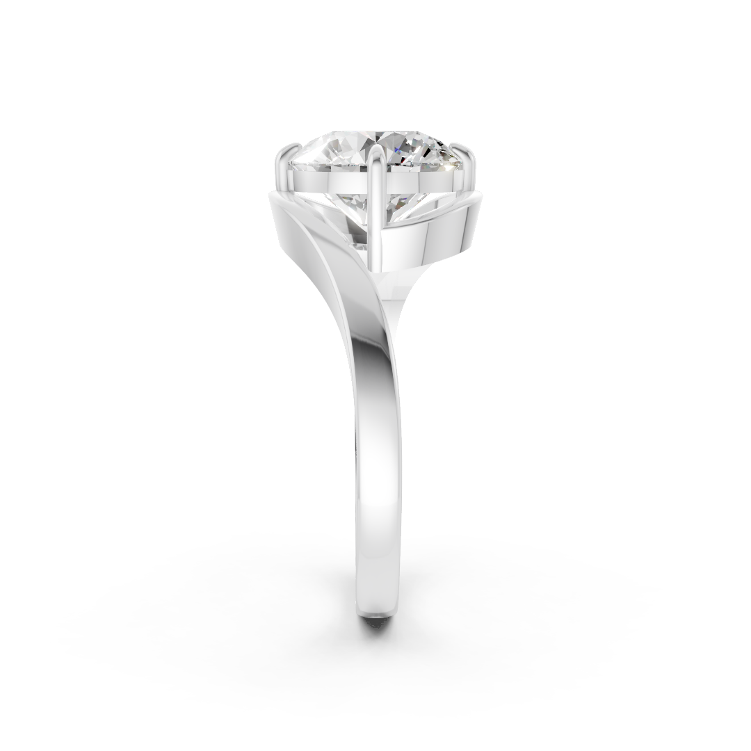 Round Diamond Bypass Shank Ring
