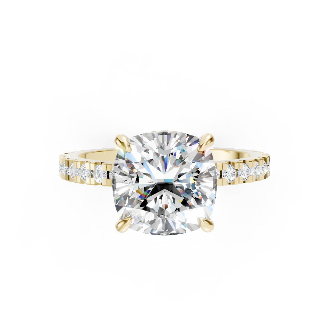 Cushion Diamond With Hidden Halo Anniversary Ring