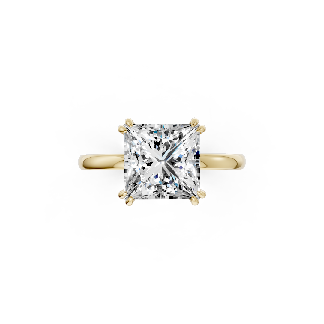 Double Prong Princess Solitaire Ring