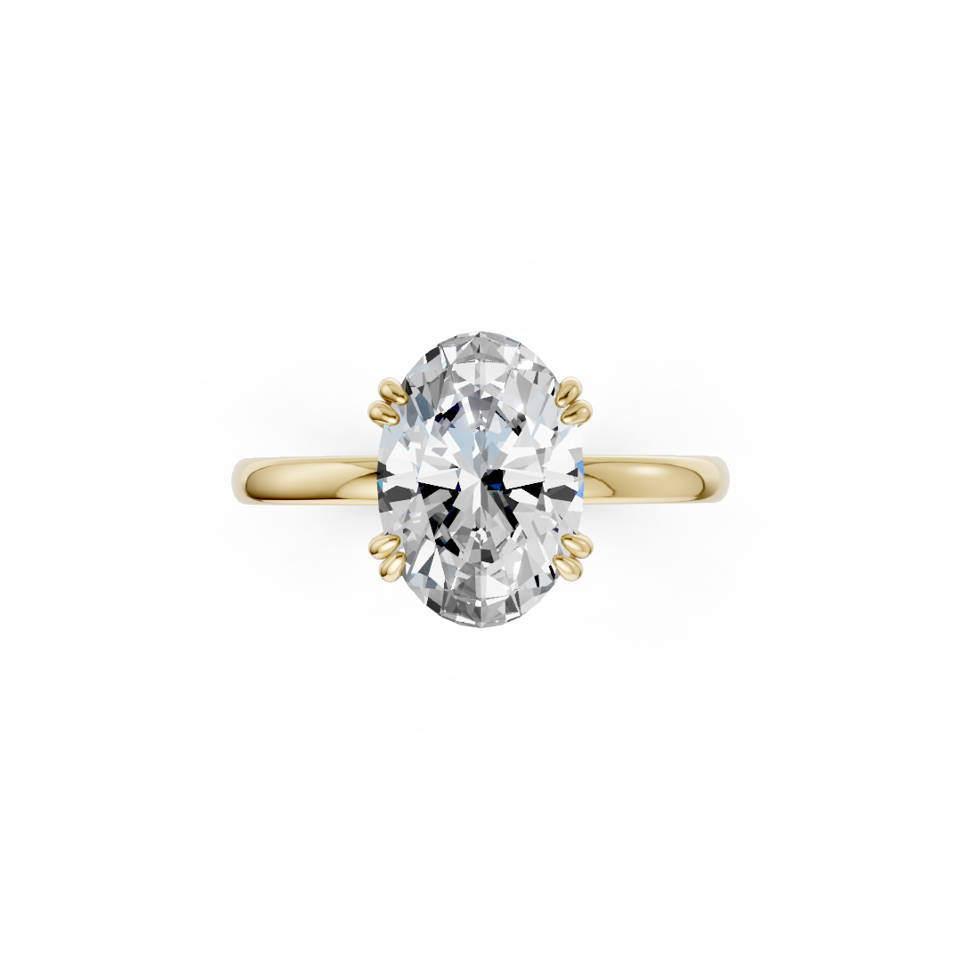 Double Prong Oval Solitaire Ring