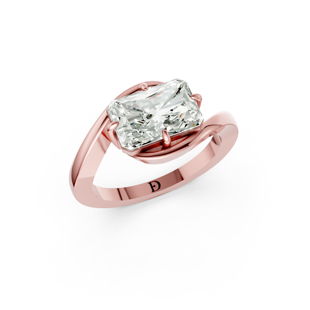 Radiant Diamond Bypass Shank Ring
