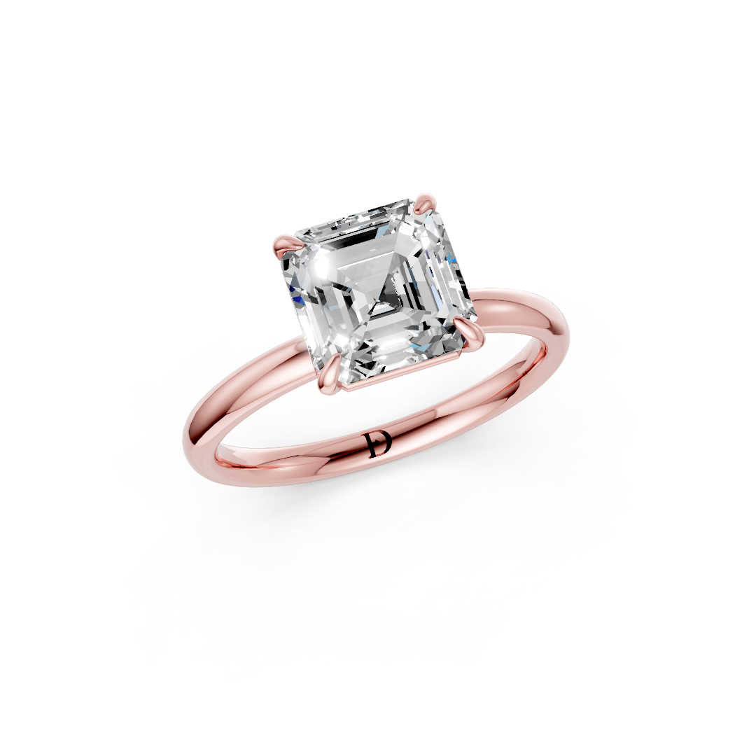 Asscher Solitaire Engagement Ring
