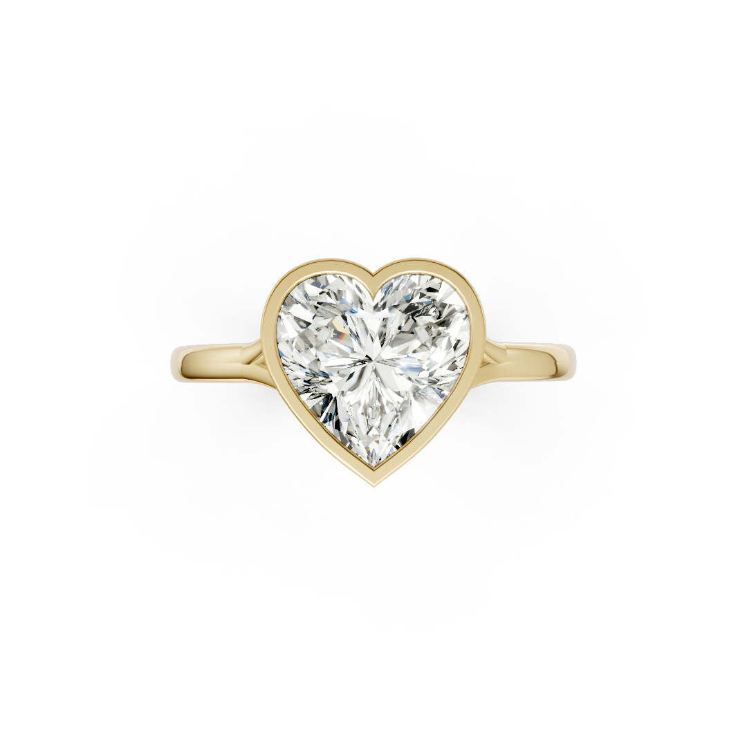 Heart Bezel Cathedral Shank Ring