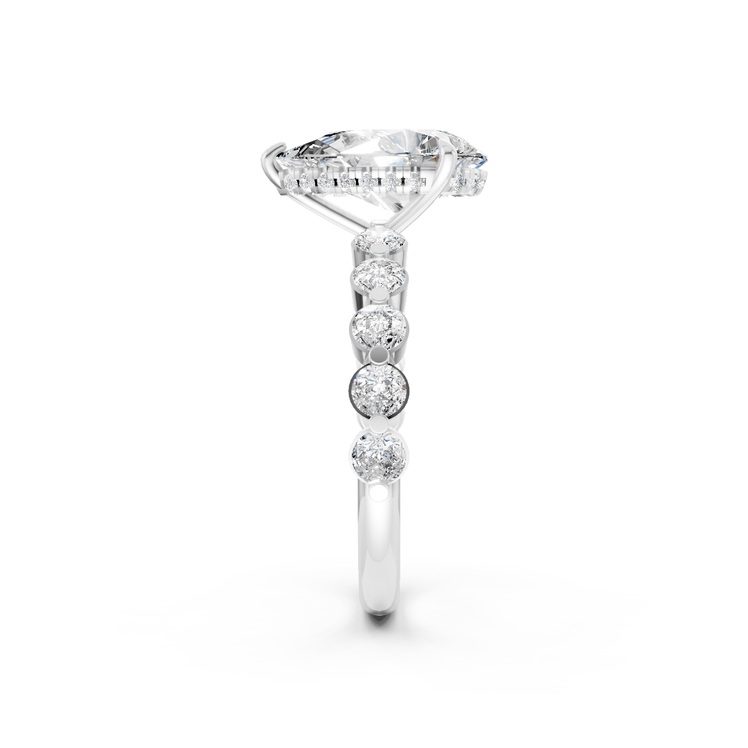 Pear Diamond Shared Prong Engagement Ring
