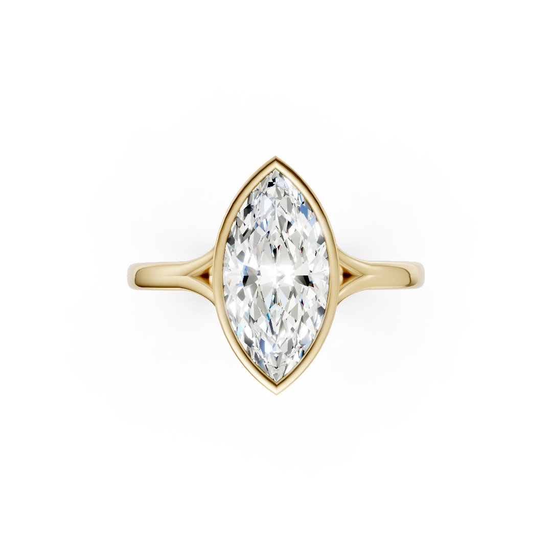 Marquise Bezel Cathedral Shank Ring