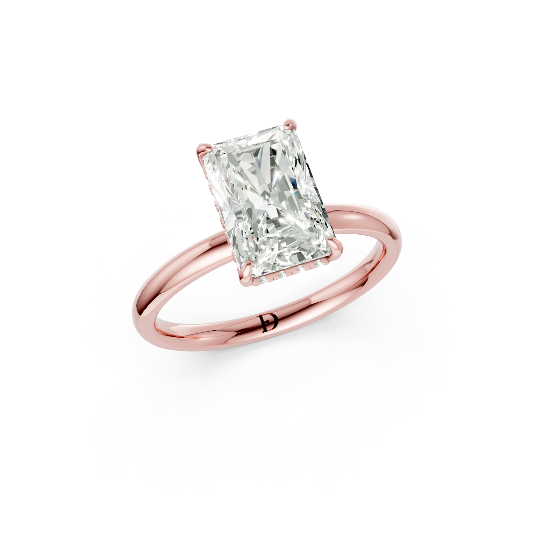 Radiant Diamond Hidden Halo Ring