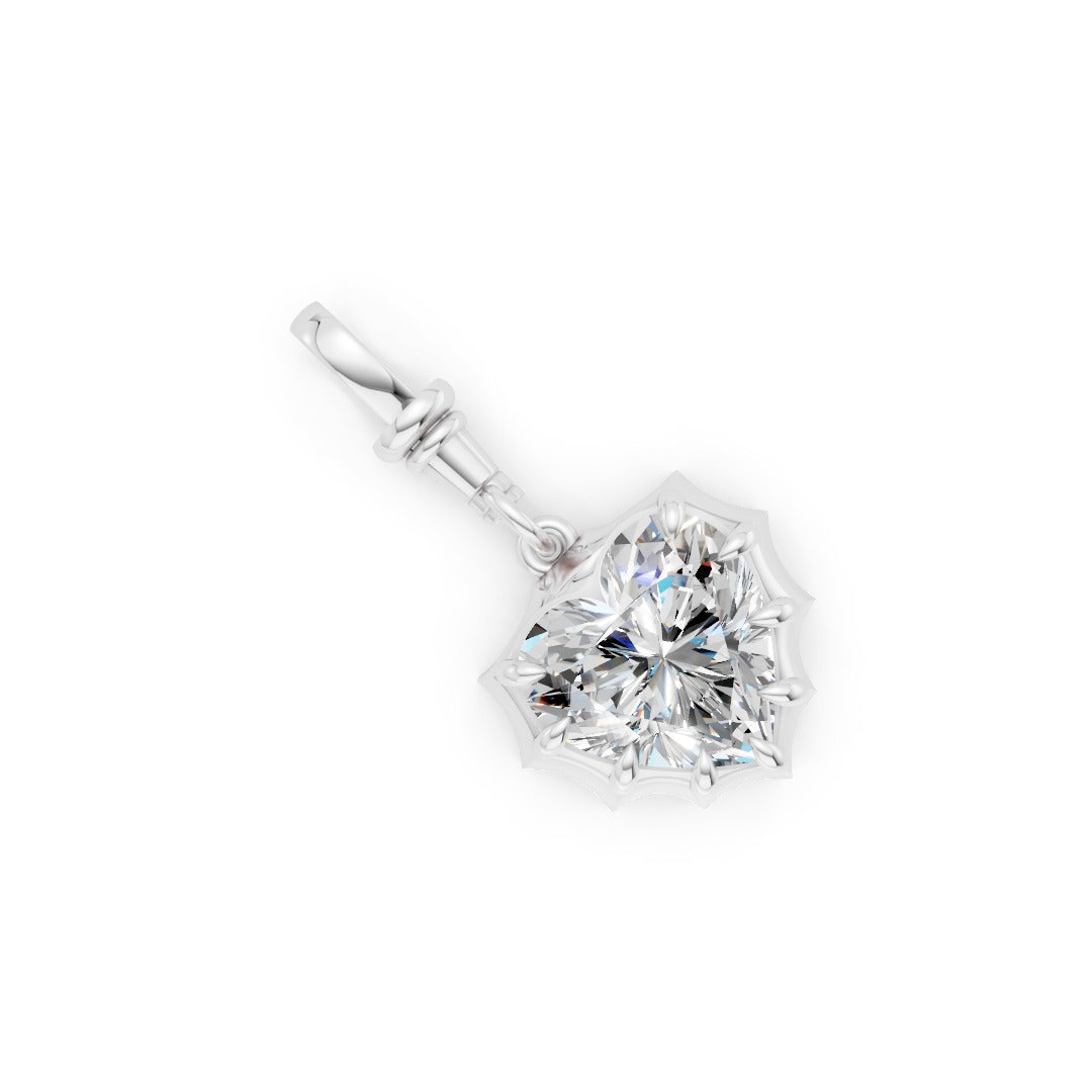 Heart Shaped Classic Solitaire Bezel & Prong Set Pendant