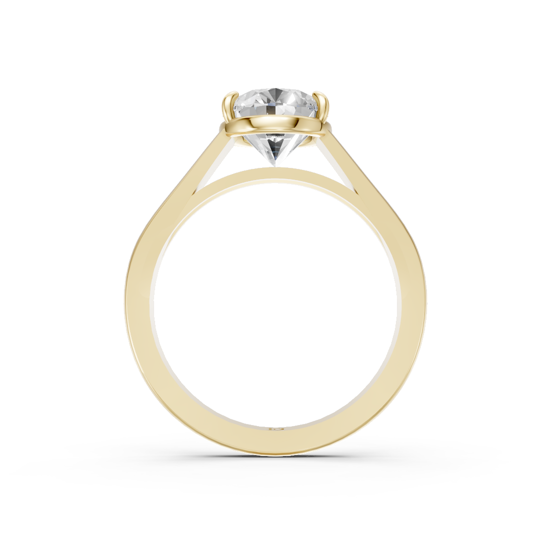 Oval Diamond Tapered Band Ring