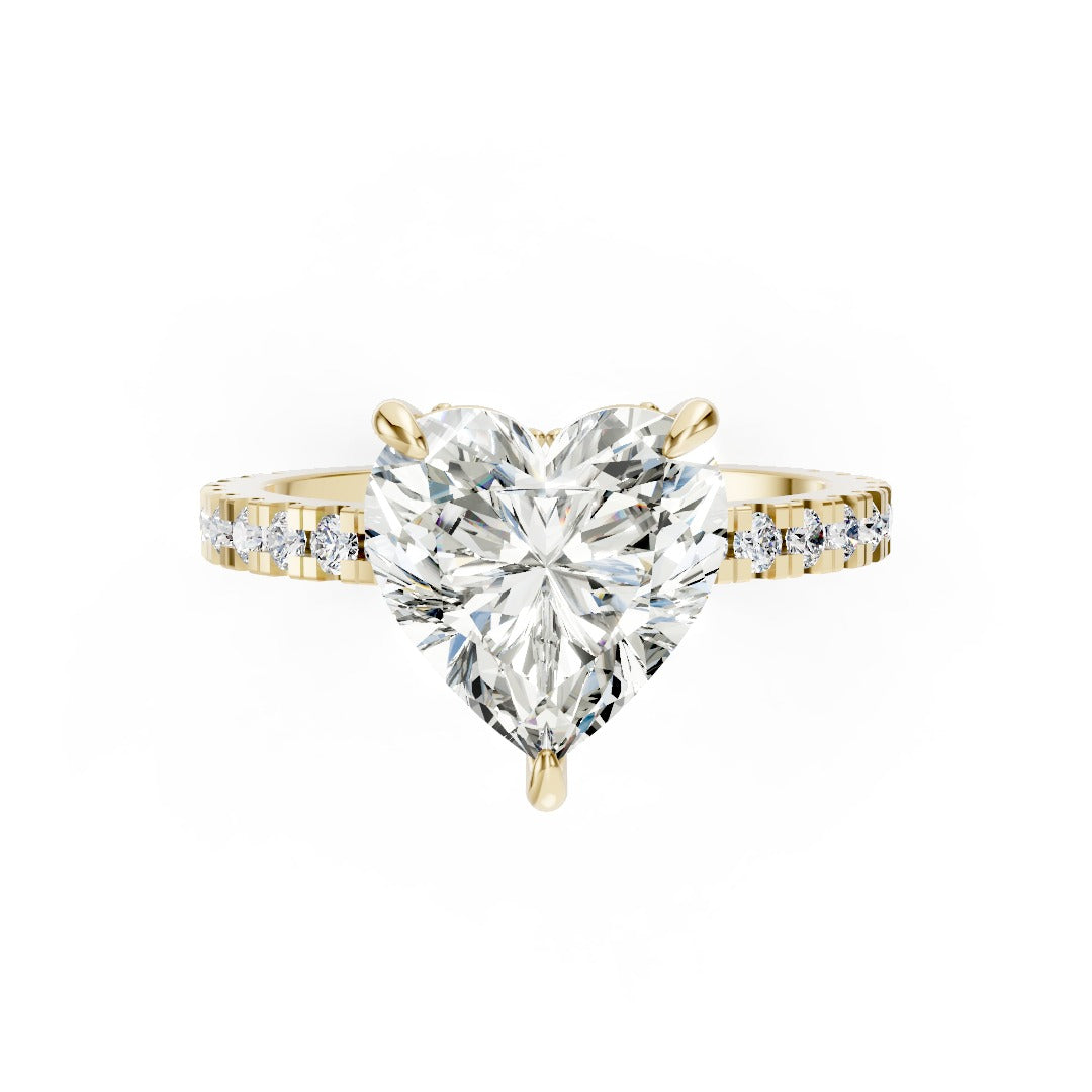 Heart Diamond With Under-Halo Settings Ring
