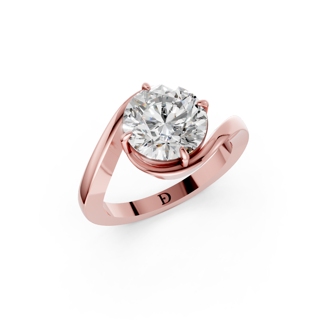 Round Diamond Bypass Shank Ring