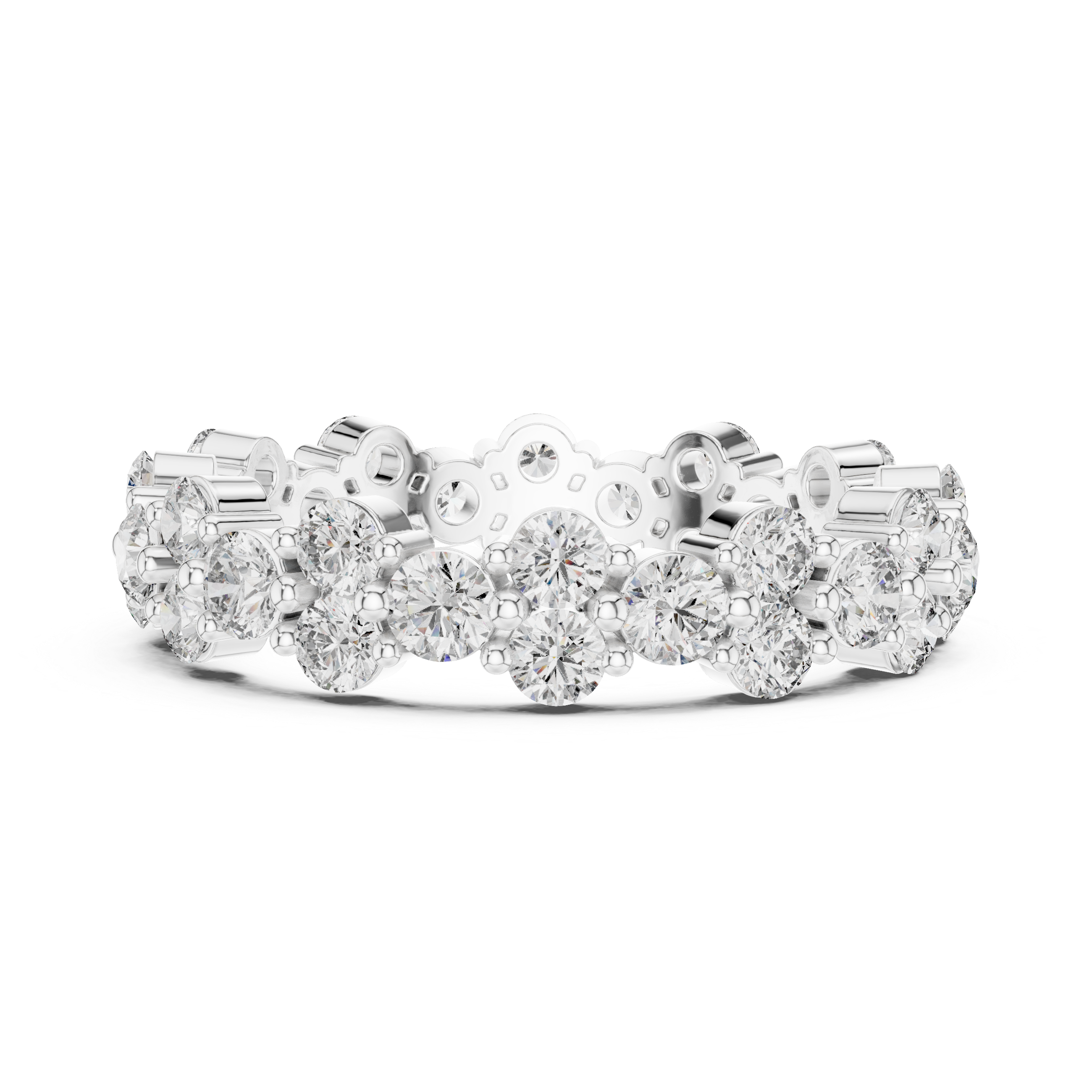Round Cut Bubble Prong Band