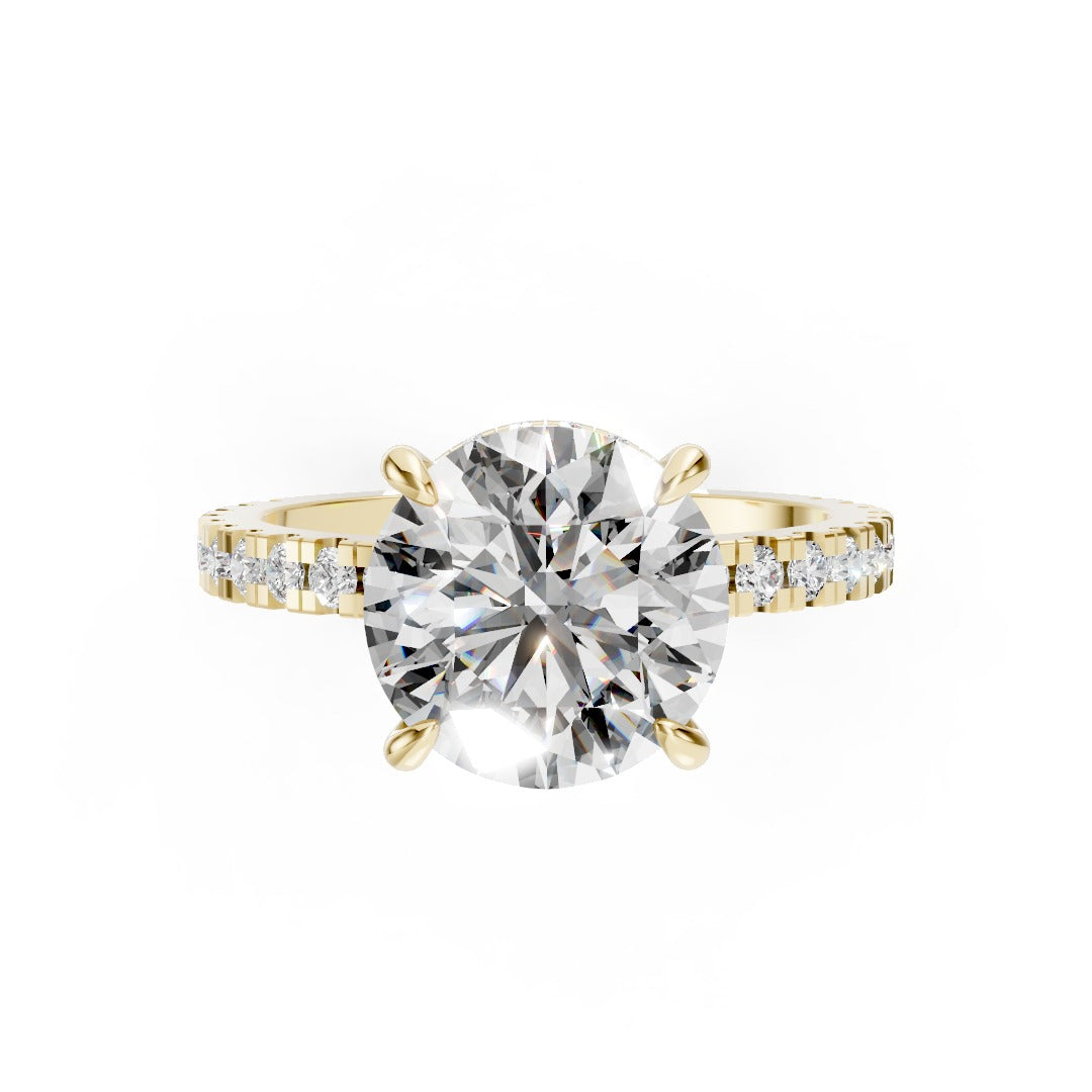 Round Diamond With Hidden Halo Anniversary Ring
