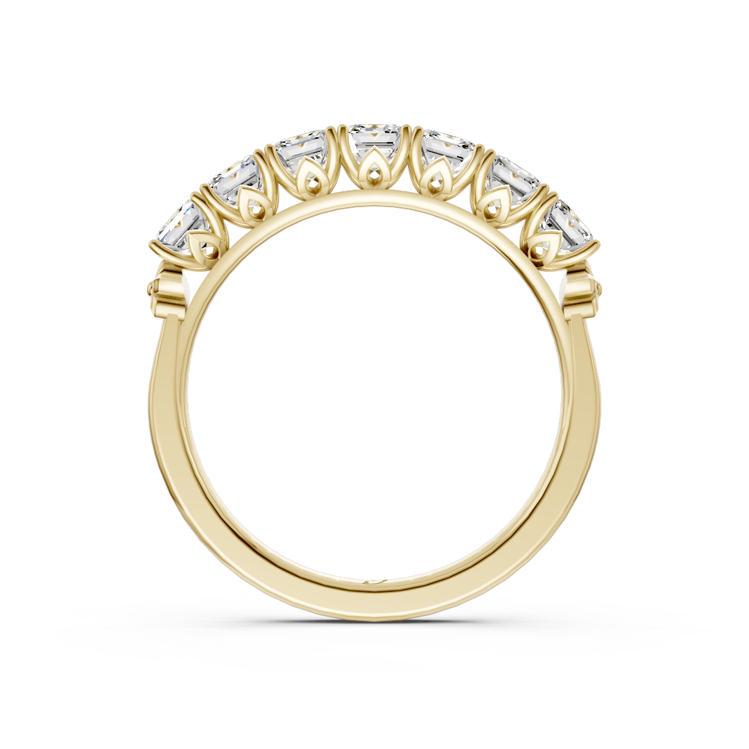 Asscher Cut 7 Stone Lotus Band