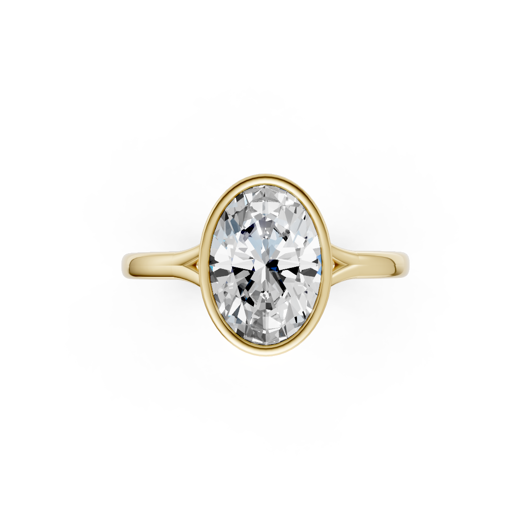 Oval Bezel Cathedral Shank Ring