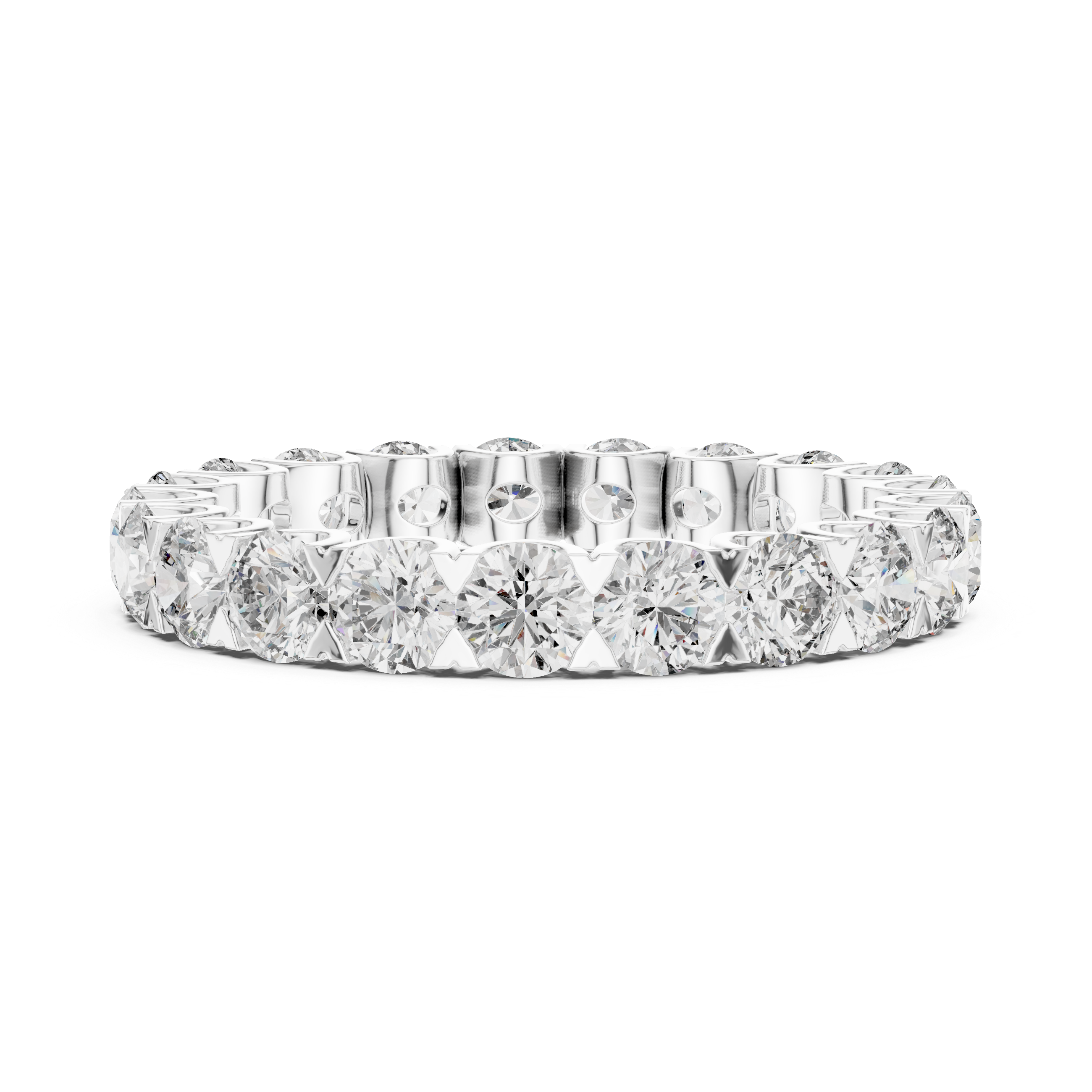 Round Diamond U Prong Eternity Band