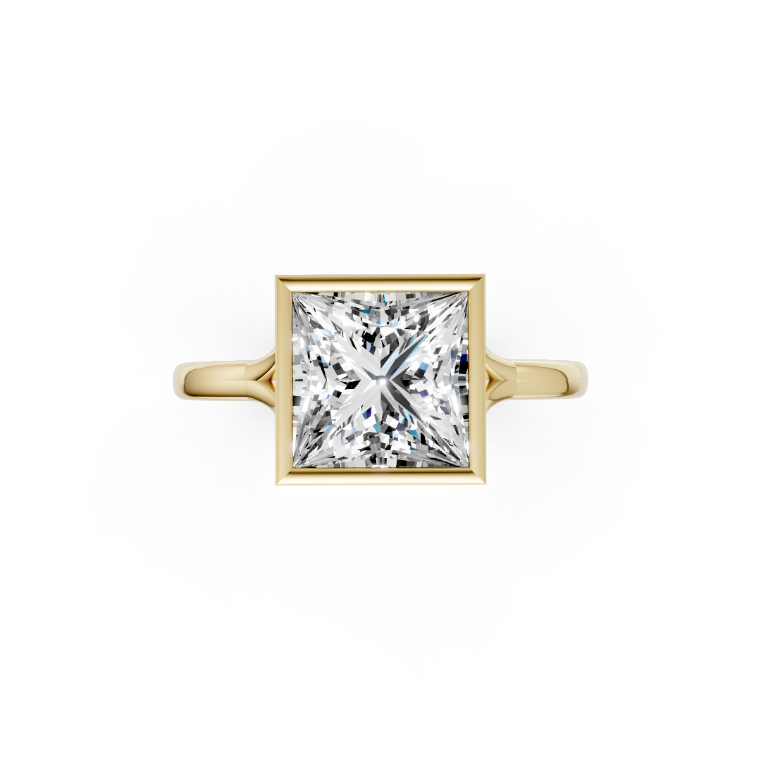 Princess Bezel Cathedral Shank Ring