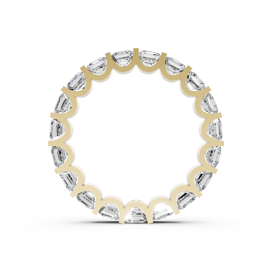 Bar Setting Asscher Cut Diamond Eternity Band