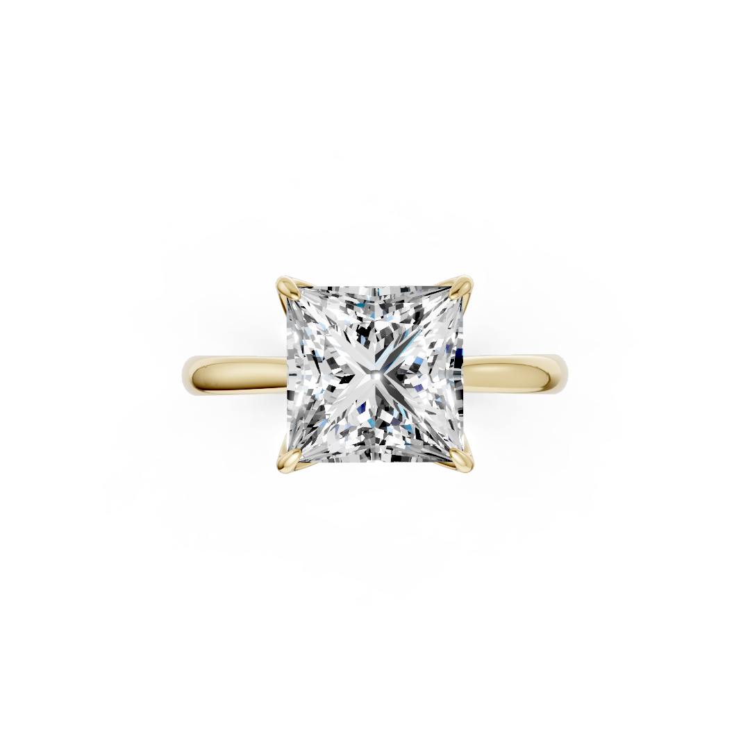 Princess Cut Flower Prong ring