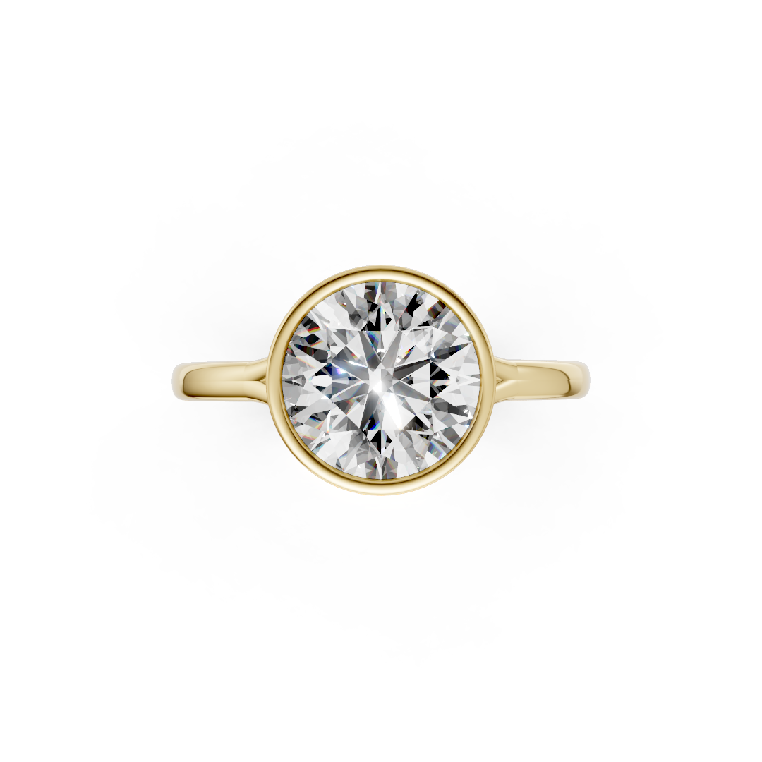 Round Bezel Cathedral Shank Ring
