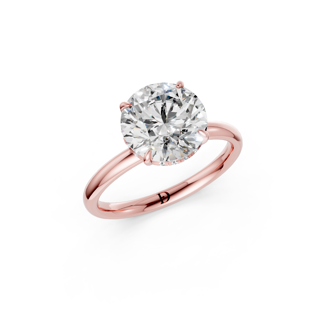 Round Diamond Hidden Halo Ring