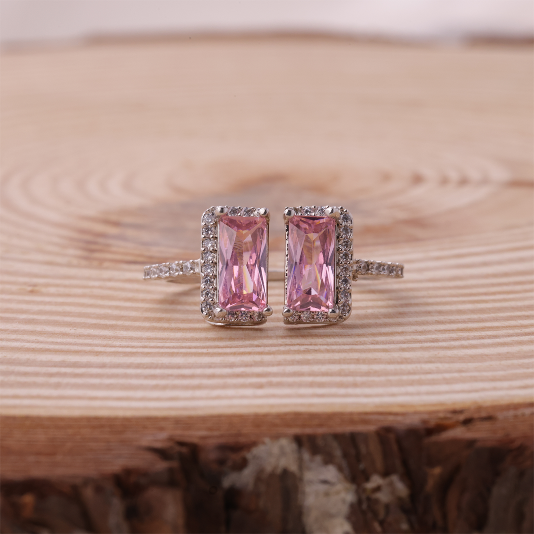 Pink Emerald Open Cuff Engagement Ring