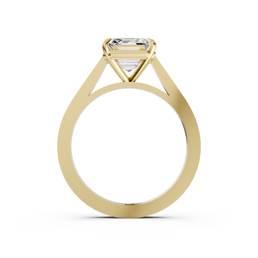 Asscher Diamond 4-Prong Ring