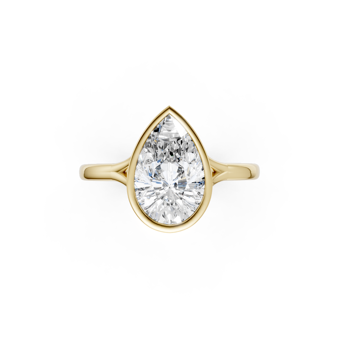 Pear Bezel Cathedral Shank Ring