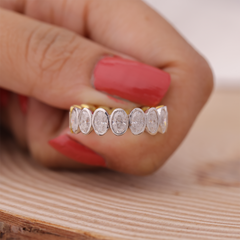 Oval & Emerald Diamond Full Eternity Band