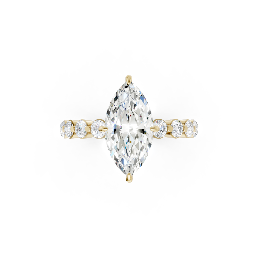 Marquise Diamond Shared Prong Engagement Ring