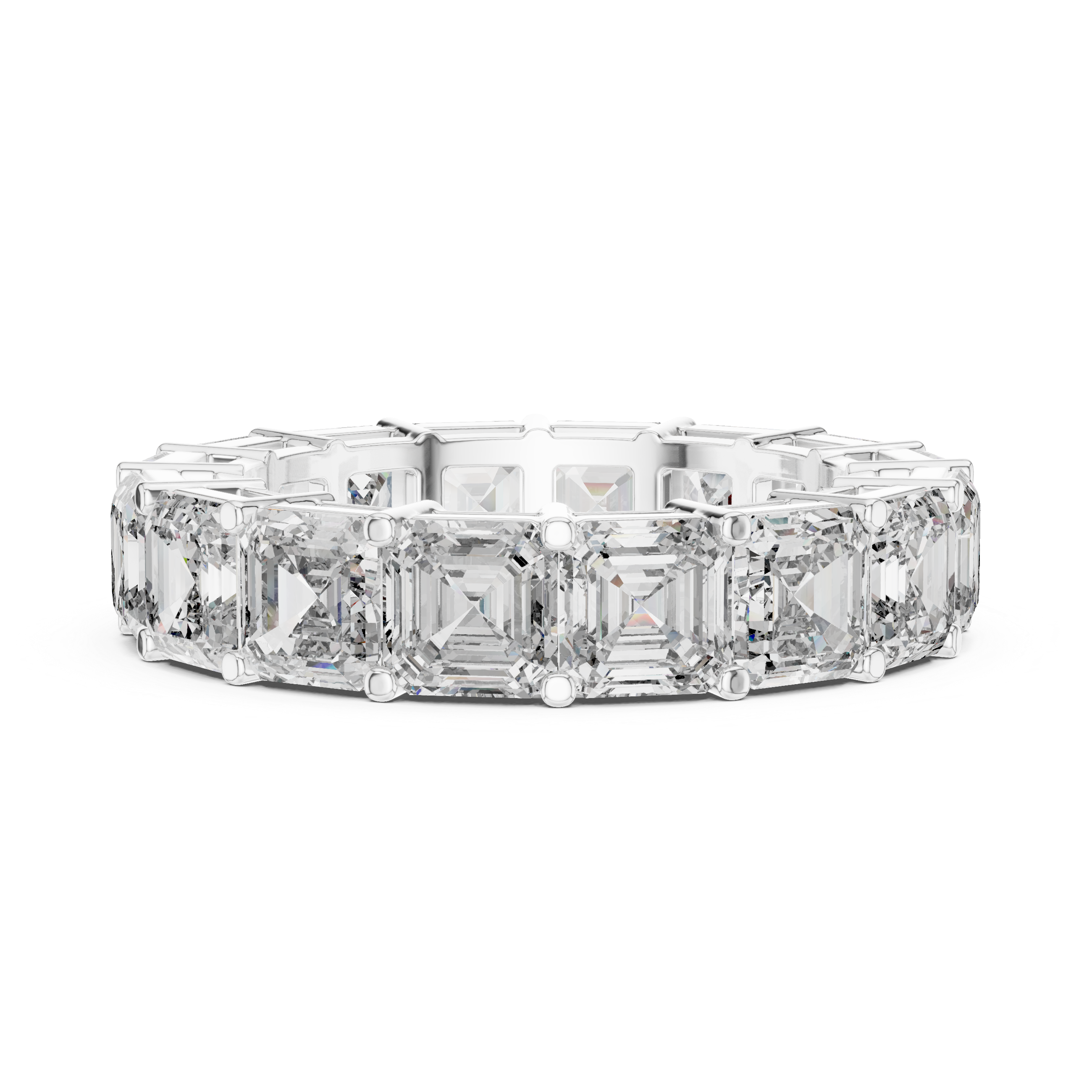 Asscher Cut Shared Prong band