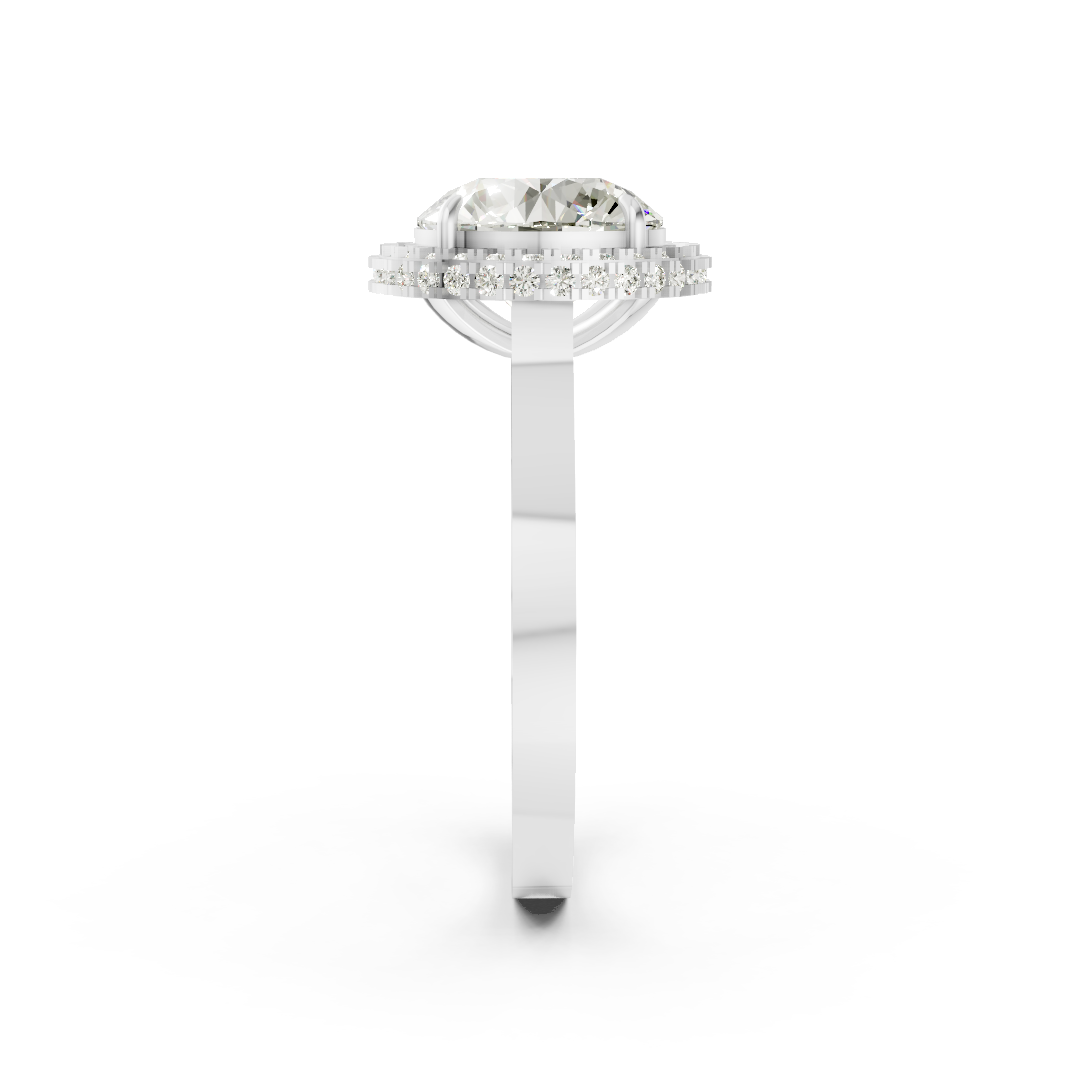 Round Diamond Double Halo Ring
