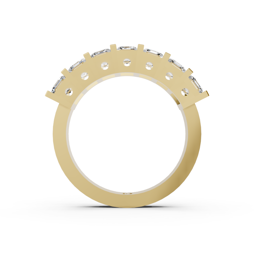 Asscher Double Row Diamond Band