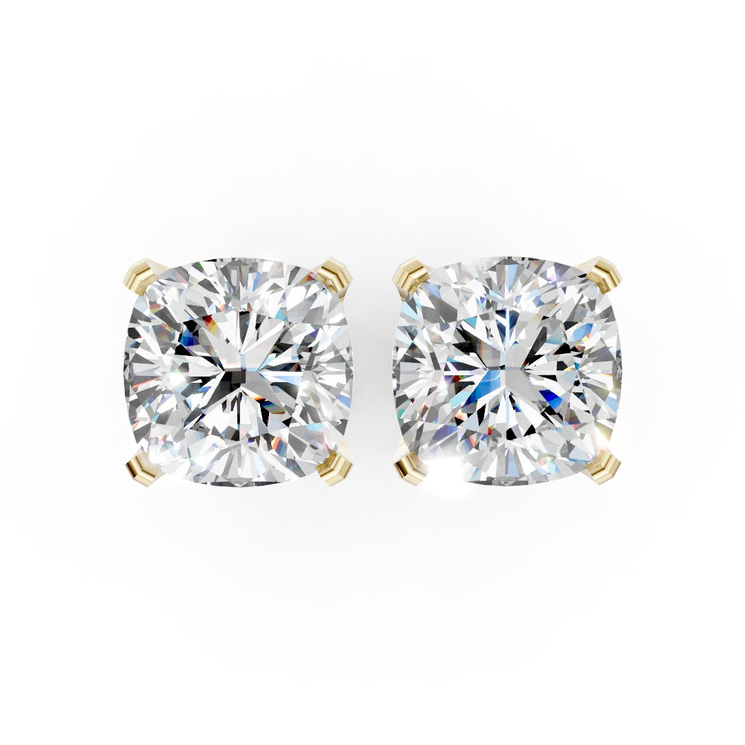 Cushion Cut Diamond Stud Earrings